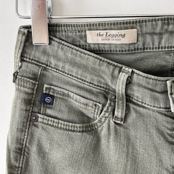 AG Adriano Goldschmied Women's Skinny Jeans in Olive Green - Picture 9 of 16